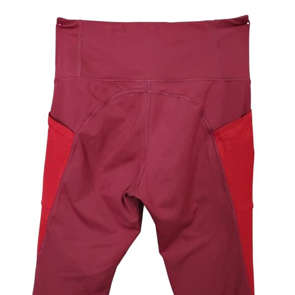 Champion C9 Cropped Capri Leggings Size Large Burgundy and Pink Color Block - Picture 4 of 8